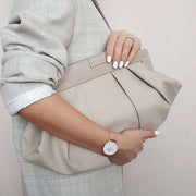 Daniel Wellington Petite Melrose White Dial Rose Gold Mesh Strap Watch For Women - DW00100305