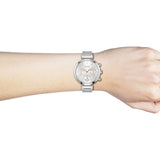 Hugo Boss Flawless Chronograph Silver Dial Silver Steel Strap Watch for Women - 1502530