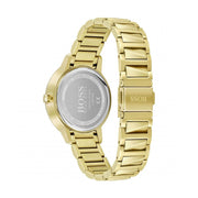 Hugo Boss Signature Gold Dial Gold Steel Strap Watch for Women - 1502541
