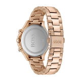 Hugo Boss Hera Chronograph Blue Dial Gold Steel Strap Watch for Women - 1502566