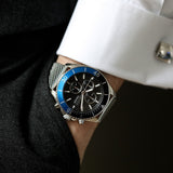 Hugo Boss Ocean Edition Chronograph Black Dial Silver Mesh Strap Watch for Men - 1513742