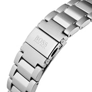 Hugo Boss Globetrotter Chronograph Blue Dial Silver Steel Strap Watch for Men - 1513823