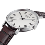 Tissot T Classic Everytime White Dial Brown Leather Strap Watch For Men - T109.410.16.033.00