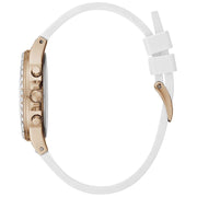 Guess Moonlight Diamonds White Dial White Rubber Strap Watch for Women - GW0257L2