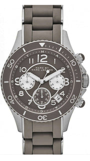 Marc Jacobs Rock Chronograph Grey Dial Grey Silicone Strap Watch for Women - MBM2595
