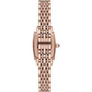 Emporio Armani Gianni T-Bar Analog Crystal Brown Dial Rose Gold Steel Strap Watch For Women - AR11407