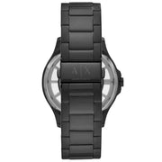 Armani Exchange Hampton Chronograph Black Dial Black Steel Strap Watch For Men - AX2192
