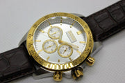Hugo Boss Ikon Chronograph White Dial Brown Leather Strap Watch for Men - 1513174