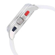 Tommy Hilfiger Digital Silver Dial White Silicone Strap Watch For Men - 1791764