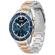 Hugo Boss Santiago Chronograph Blue Dial Two Tone Steel Strap Watch for Men - 1513937