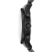 Michael Kors Lexington Chronograph Black Dial Black Steel Strap Watch For Men - MK8591