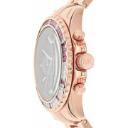 Michael Kors Everest Chronograph Black Dial Rose Gold Steel Strap Watch for Women - MK6972