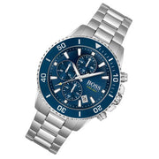 Hugo Boss Admiral Chronograph Blue Dial Silver Steel Strap Watch for Men - 1513907