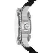 Emporio Armani Sea Explorer Meccanico Automatic Black Dial Black Silicone Strap Watch For Men - AR60062
