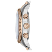 Michael Kors Lexington Chronograph Silver Dial Two Tone Steel Strap Watch for Women - MK5735