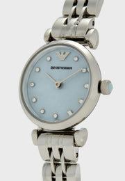 Emporio Armani Gianni Blue Dial Silver Steel Strap Watch For Women - AR1961
