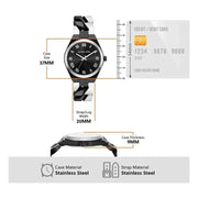 Michael Kors Lennox Analogue Black Dial Two Tone Steel Strap Watch for Women - MK7502
