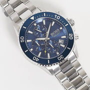 Hugo Boss Admiral Chronograph Blue Dial Silver Steel Strap Watch for Men - 1513907