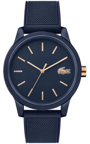Lacoste 12.12 Navy Blue Dial Navy Blue Silicone Strap Watch for Men - 2011011