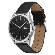 Lacoste Vienna Black Dial Black Leather Strap Watch for Men - 2011047