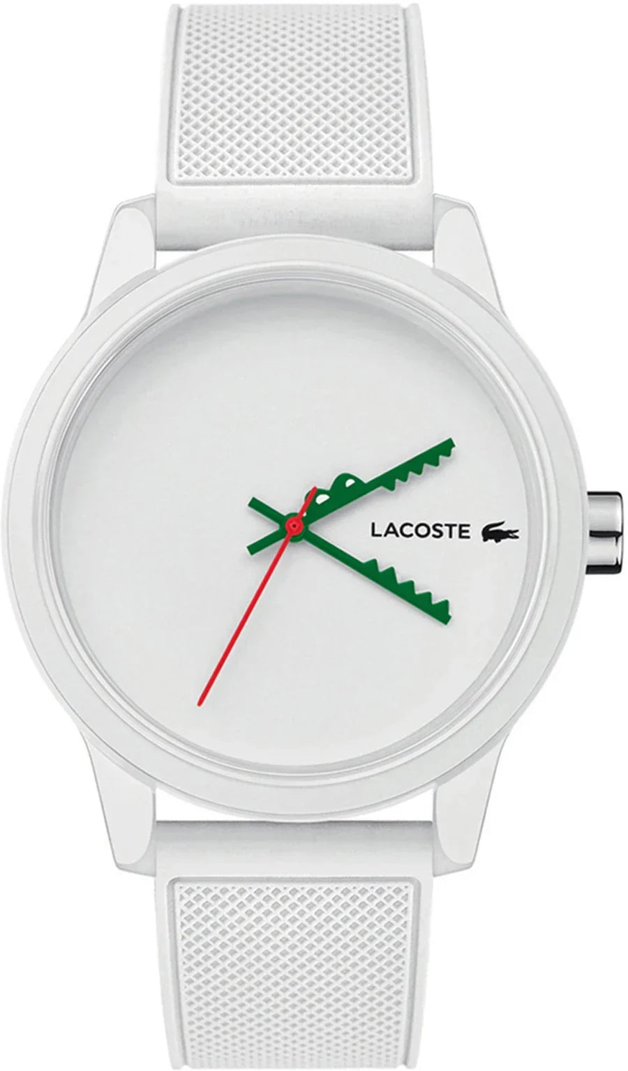 Lacoste 12.12 White Dial White Silicone Strap Watch for Men - 2011069