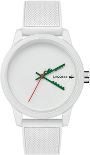 Lacoste 12.12 White Dial White Silicone Strap Watch for Men - 2011069