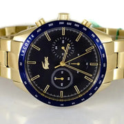 Lacoste Boston Blue Dial Gold Steel Strap Watch for Men - 2011096