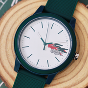 Lacoste 12.12 White Dial Green Silicon Strap Watch for Men  - 2011135