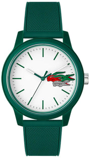 Lacoste 12.12 White Dial Green Silicon Strap Watch for Men  - 2011135