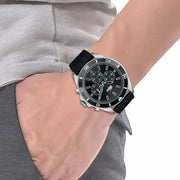 Lacoste Tiebreaker Chronograph Black Dial Black Silicone Strap Watch for Men - 2011152
