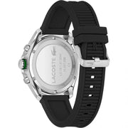 Lacoste Tiebreaker Chronograph Black Dial Black Silicone Strap Watch for Men - 2011152