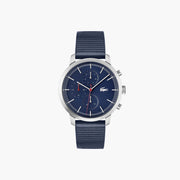 Lacoste Replay Chronograph Blue Dial Blue Leather Strap Watch for Men - 2011176