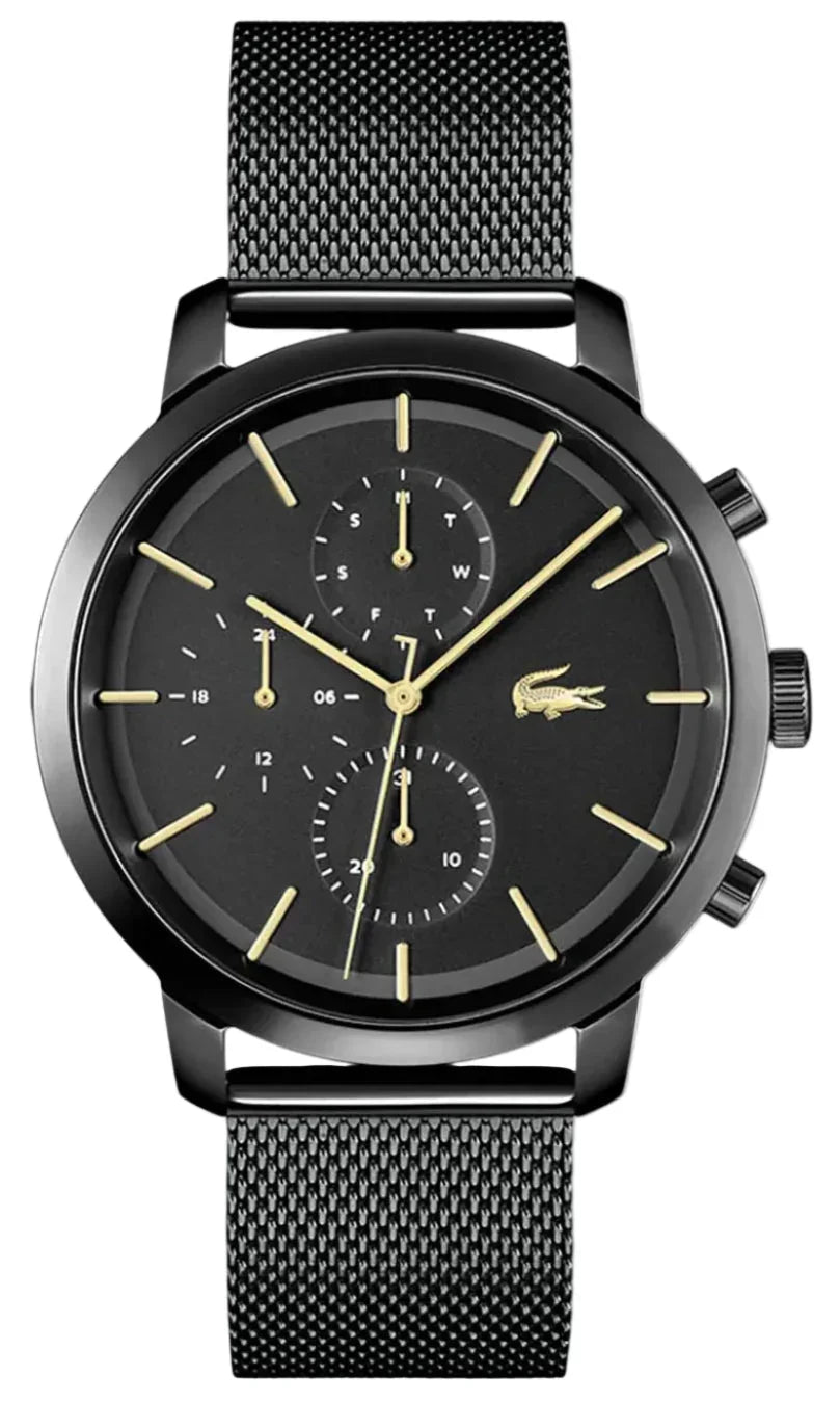 Lacoste Replay Black Dial Black Steel Strap Watch for Men - 2011194