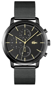 Lacoste Replay Black Dial Black Steel Strap Watch for Men - 2011194