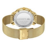 Lacoste Replay Chronograph Black Dial Gold Steel Strap Watch for Men - 2011195