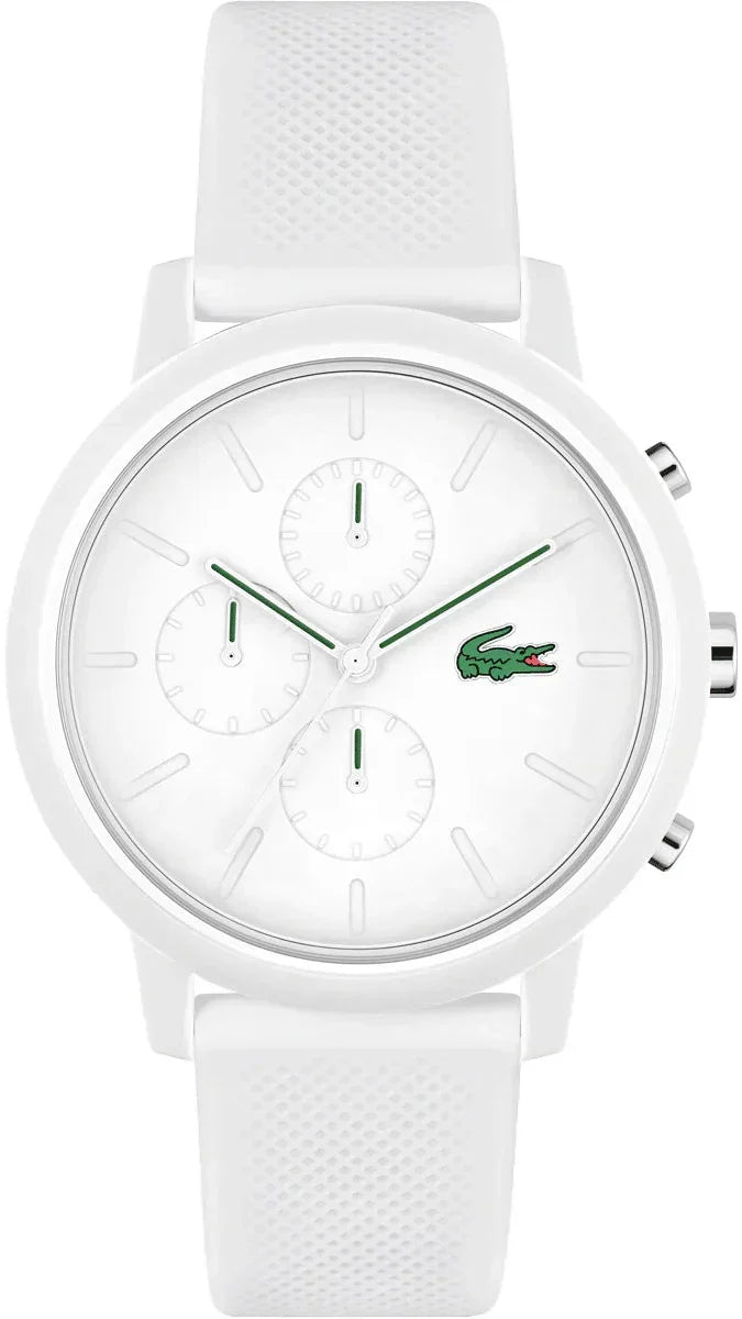 Lacoste 12.12 Chronograph White Dial White Silicon Strap Watch for Men  - 2011246