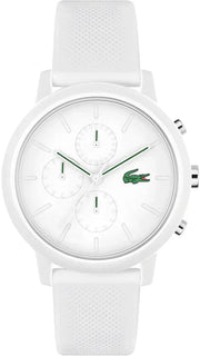 Lacoste 12.12 Chronograph White Dial White Silicon Strap Watch for Men  - 2011246