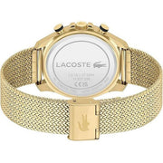 Lacoste Neoheritage Chronograph Black Dial Gold Mesh Strap Watch for Men - 2011254