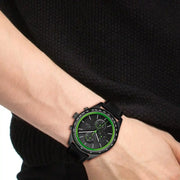 Lacoste Apext Black Dial Black Leather Strap Watch for Men - 2011296