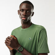 Lacoste Apext Black Dial Black Leather Strap Watch for Men - 2011296