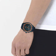 Lacoste Apext Blue Dial Blue Leather Strap Watch for Men - 2011297