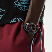 Lacoste Apext Blue Dial Blue Leather Strap Watch for Men - 2011297