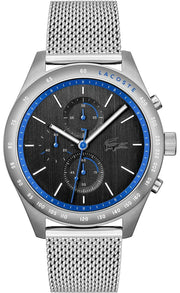 Lacoste Apext Black Dial Silver Steel Strap Watch for Men - 2011298