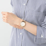 Daniel Wellington Iconic Link White Dial Rose Gold Steel Strap Watch For Women - DW00100211