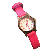 Marc Jacobs Henry White Dial Pink Leather Strap Watch for Women - MBM1237