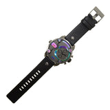 Diesel Badass Chronograph Anthracite Dial Black Leather Strap Watch For Men - DZ7270