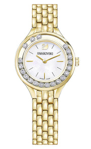 Swarovski Lovely Crystals White Dial Gold Steel Strap Watch for Women - 5242895