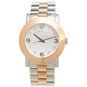 Marc Jacobs Amy Silver Dial Two Tone Steel Strap Watch for Women - MBM3194