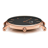 Daniel Wellington Petite Ashfield Black Dial Black Mesh Bracelet Watch Watch For Women - DW00100201