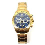 Hugo Boss Ikon Chronograph Blue Dial Gold Steel Strap Watch for Men - 1513340